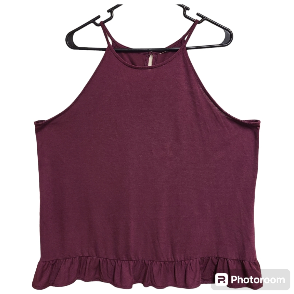 Maroon tank top XL burgundy tank top XL flowy tank top XL solid tank top XL
